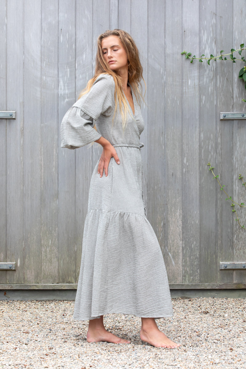 army woven pinstripe dress