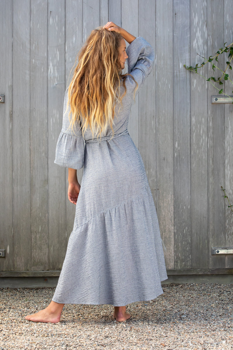 woven pinstripe dress