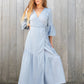 New Melanie Dress in Woven Pinstripe