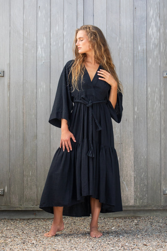 cotton linen kimono dress