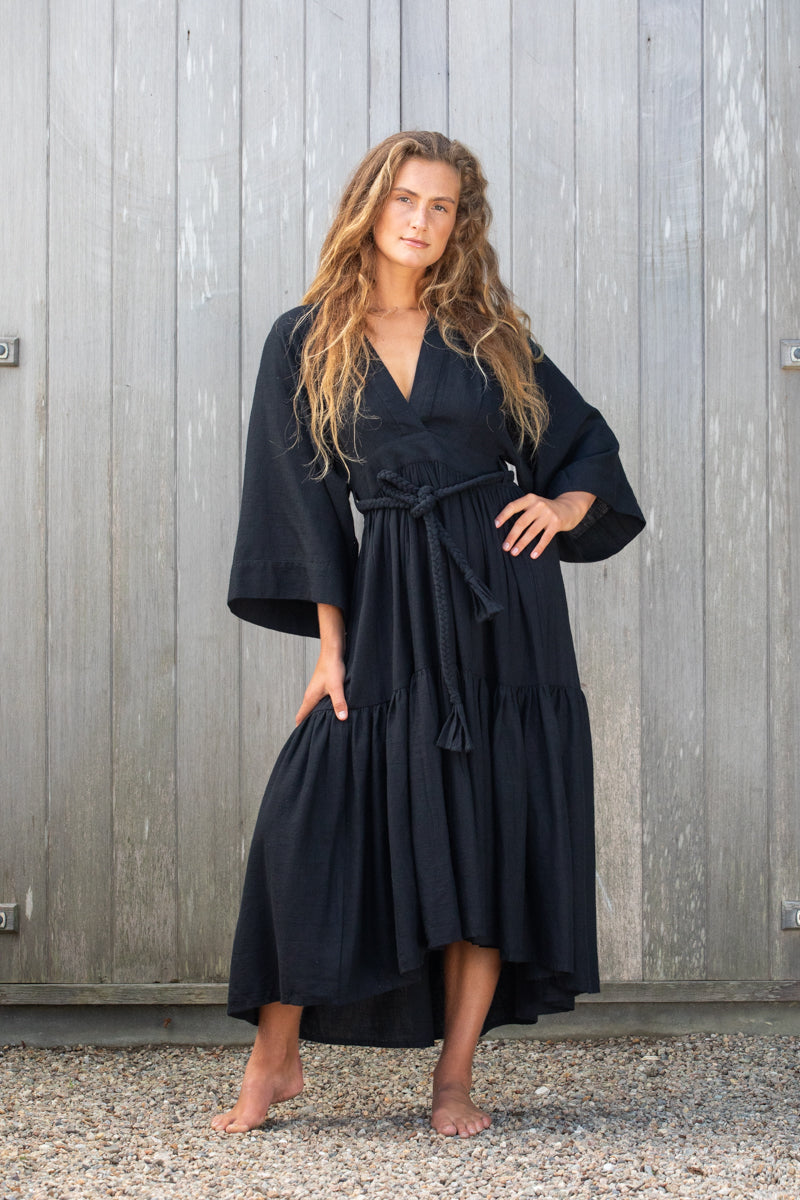 kimono dress in linen
