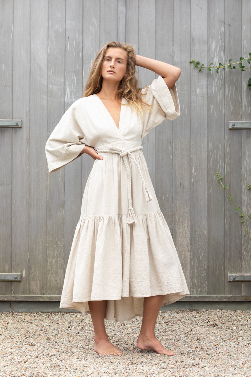Kimono Dress in Cotton Linen
