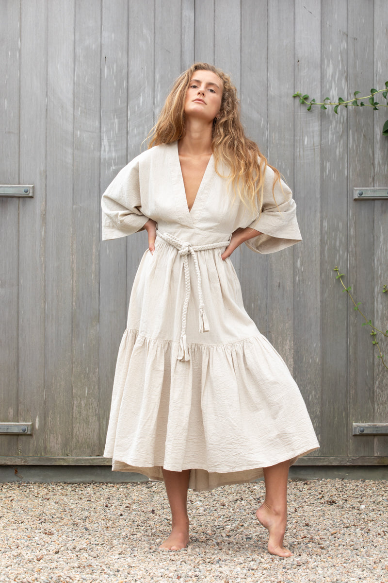 Kimono Dress in Cotton Linen