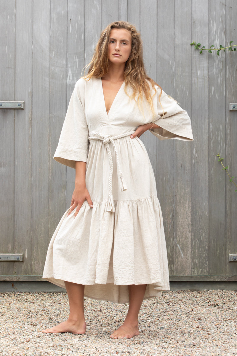Kimono Dress in Cotton Linen