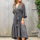 charcoal kimono dress in cotton