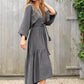 linen cotton charcoal kimono style dress