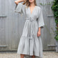 pinstripe kimono dress