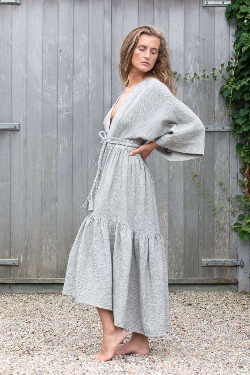 striped kimono dress