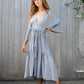 pinstripe kimono gown