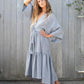 dark navy woven kimono dress