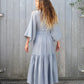 dark navy striped kimono dress