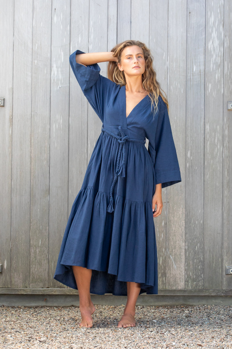 linen cotton kimono style dress