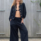 solid cotton blend jacket