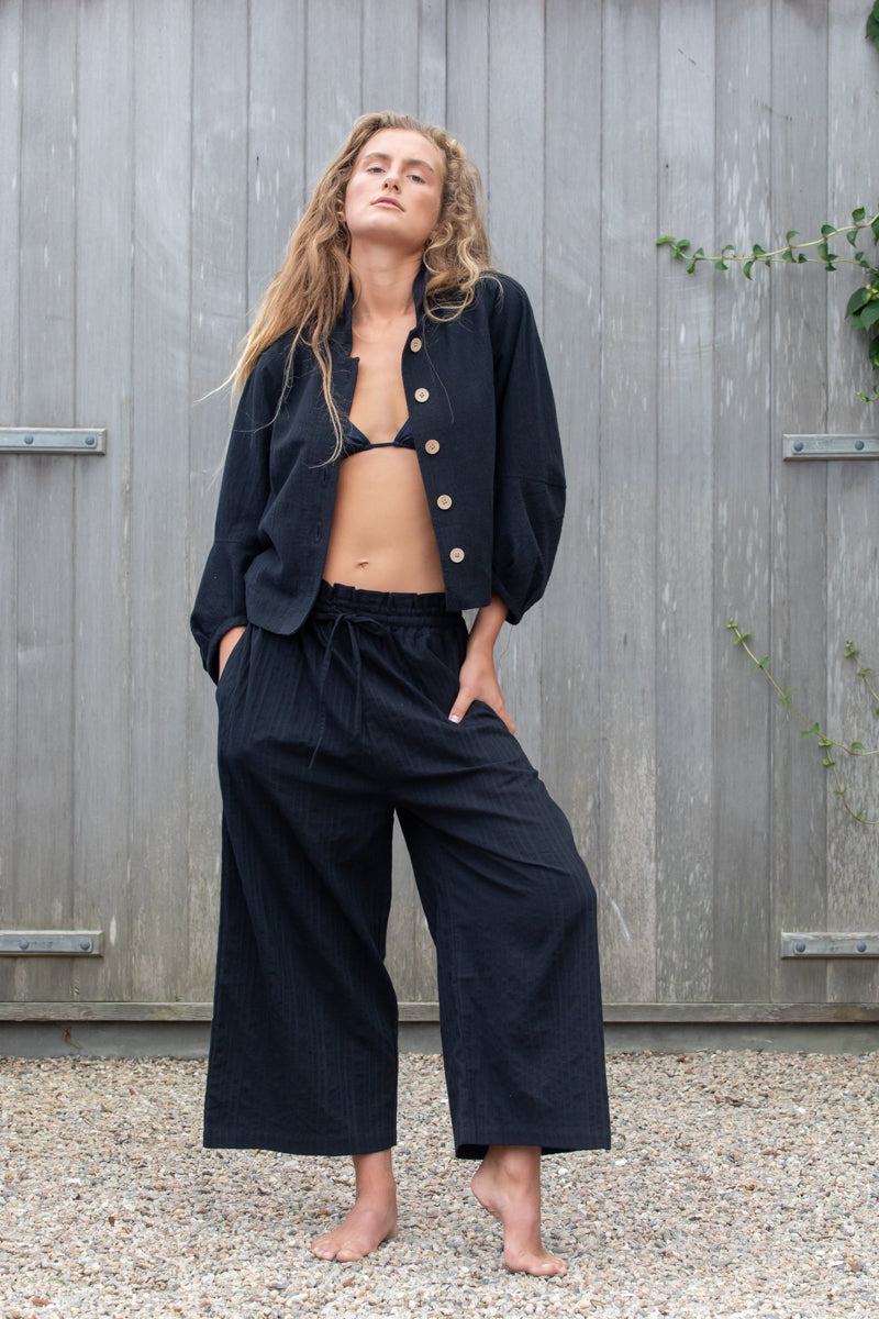 solid cotton blend jacket