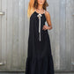 black tiered dress