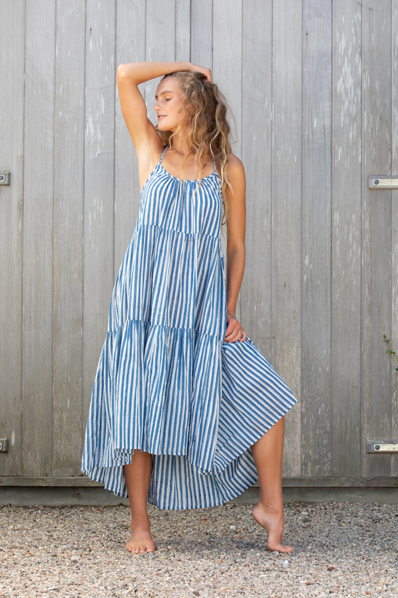 cobalt tiered dress