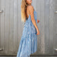 cobalt open back dress