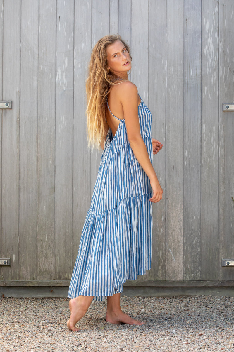 cobalt open back dress