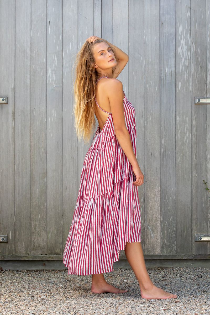 fiery red summer dress