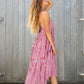 fiery red open back dress
