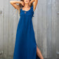 indigo double gauze cotton dress