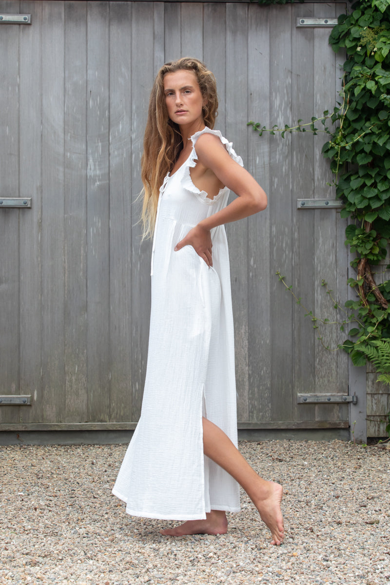 off white maya dress cotton